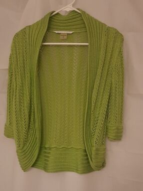 Light Green Open Knit Cardigan